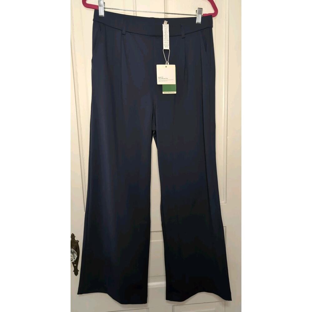 Halara Flex DayStretch High‎ Waist Wide Leg Pants Women's L Blue Career(1107)